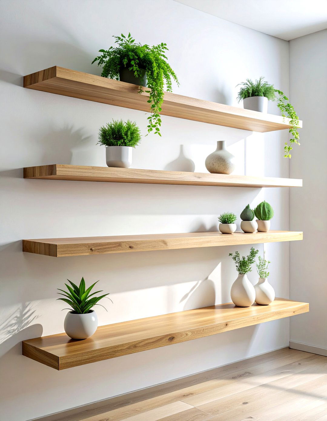 Floating shelves - 30 peaceful decor ideas