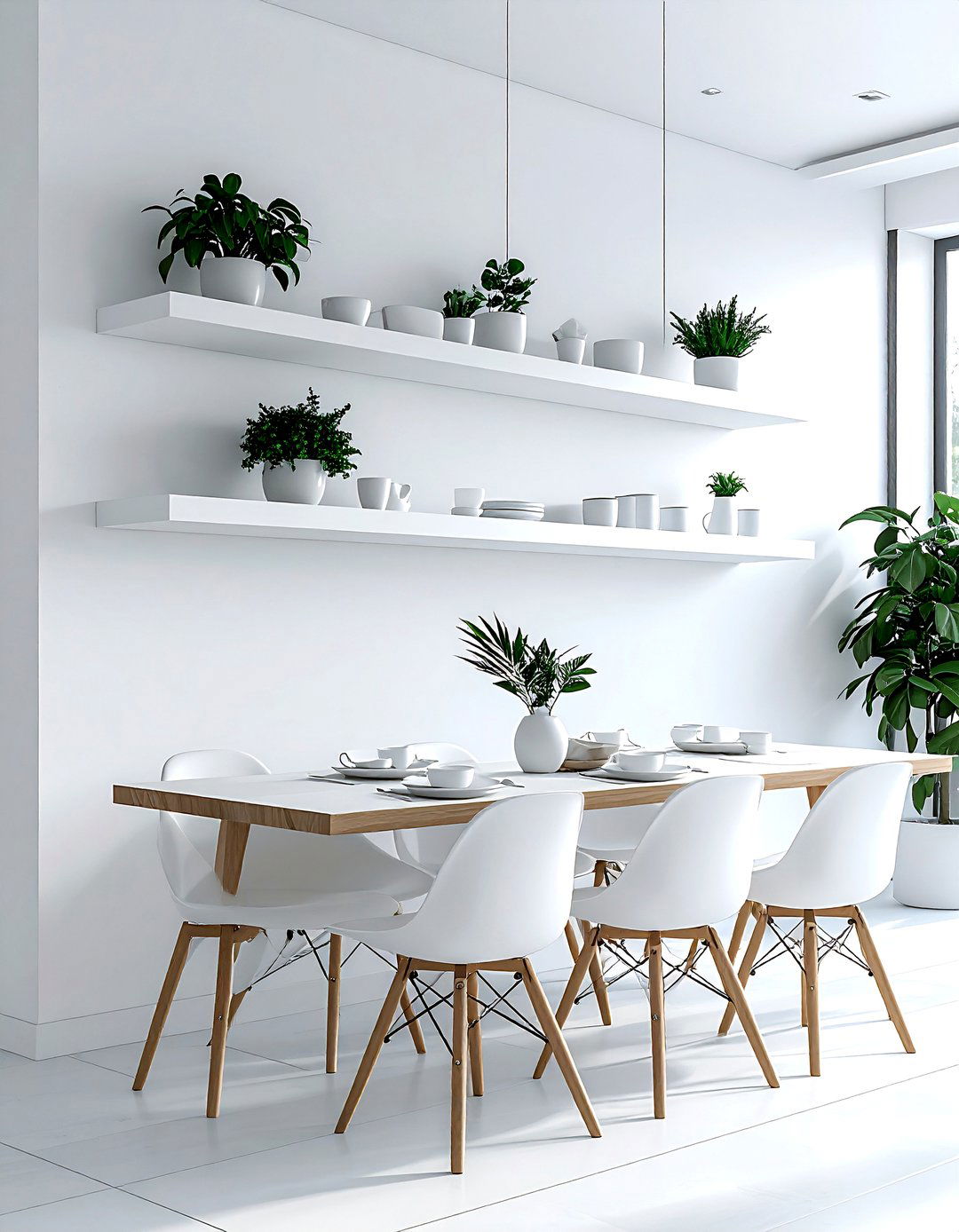 Floating shelves - 30 temporary dining room ideas