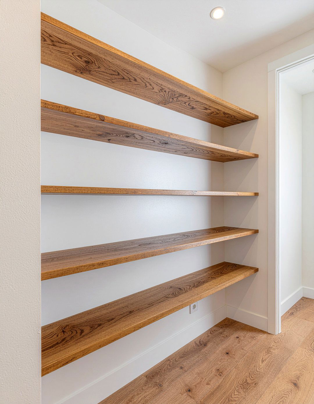 Floating shelves - 30 bedroom reach-in closet ideas