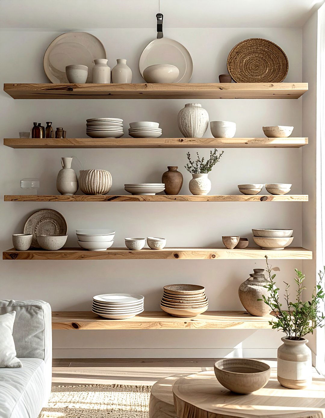Floating shelves for plates - 30 plate collection display ideas