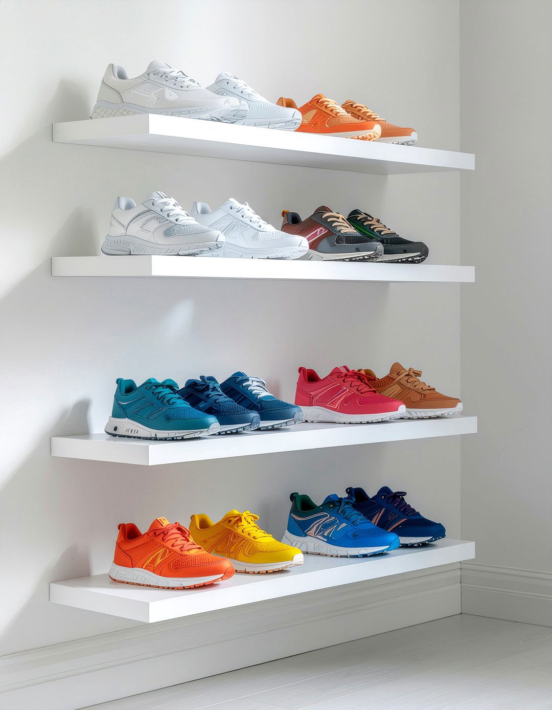 Floating shoe shelves - 30 entryway shoe storage ideas