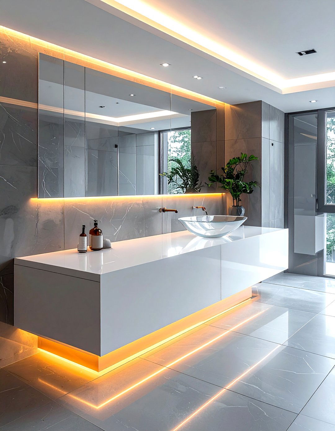 Floating solid surface bathroom countertop - 30 solid surface bathroom countertop ideas