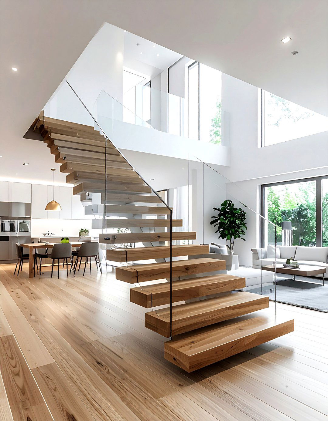 Floating staircase - 30 living room statement piece ideas