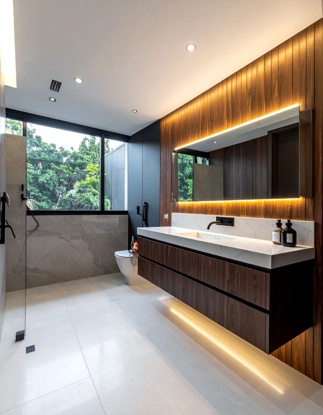 Floating vanity bathroom - 30 celebrity bathroom ideas