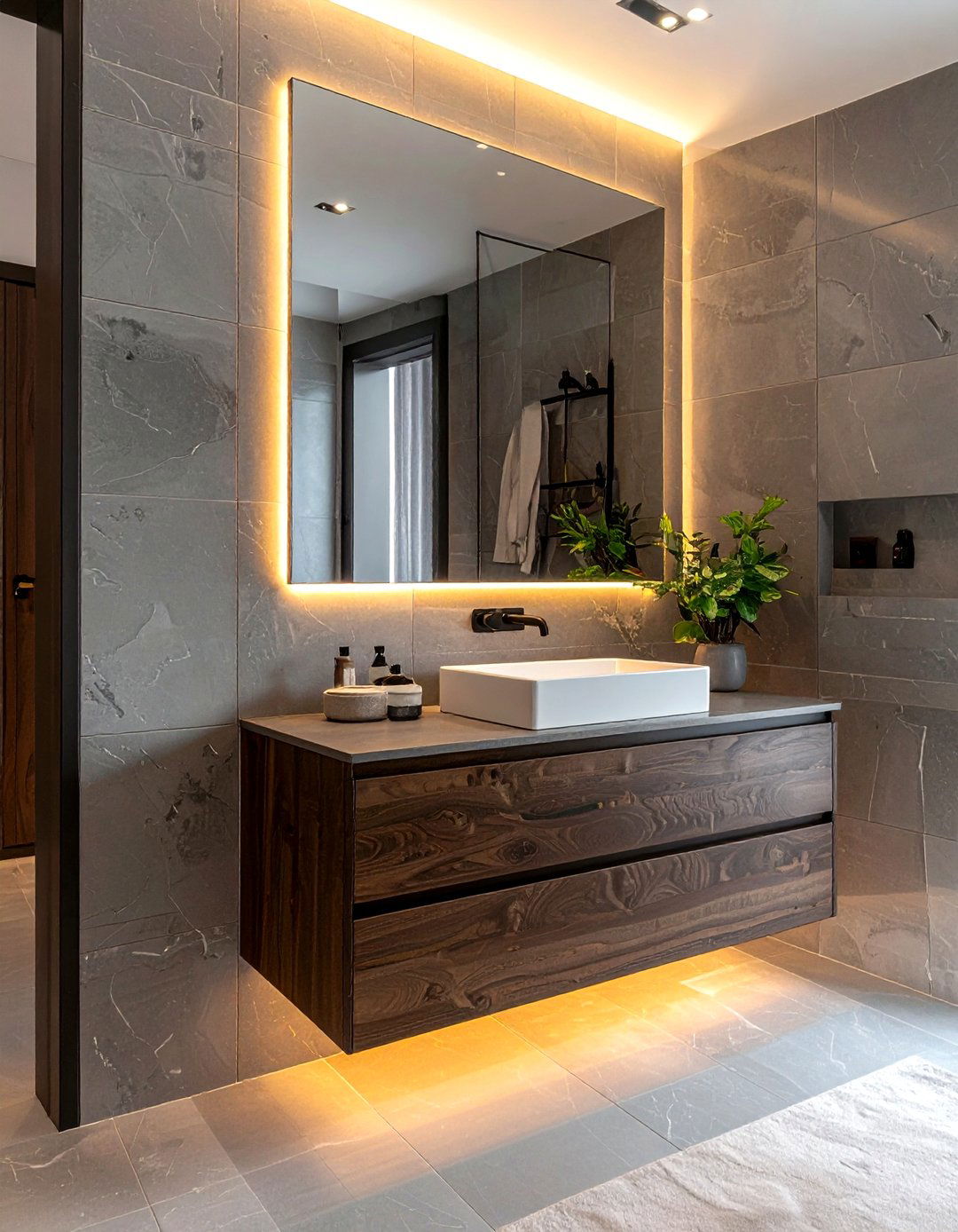 Floating vanity cabinet - 30 calming bathroom ideas