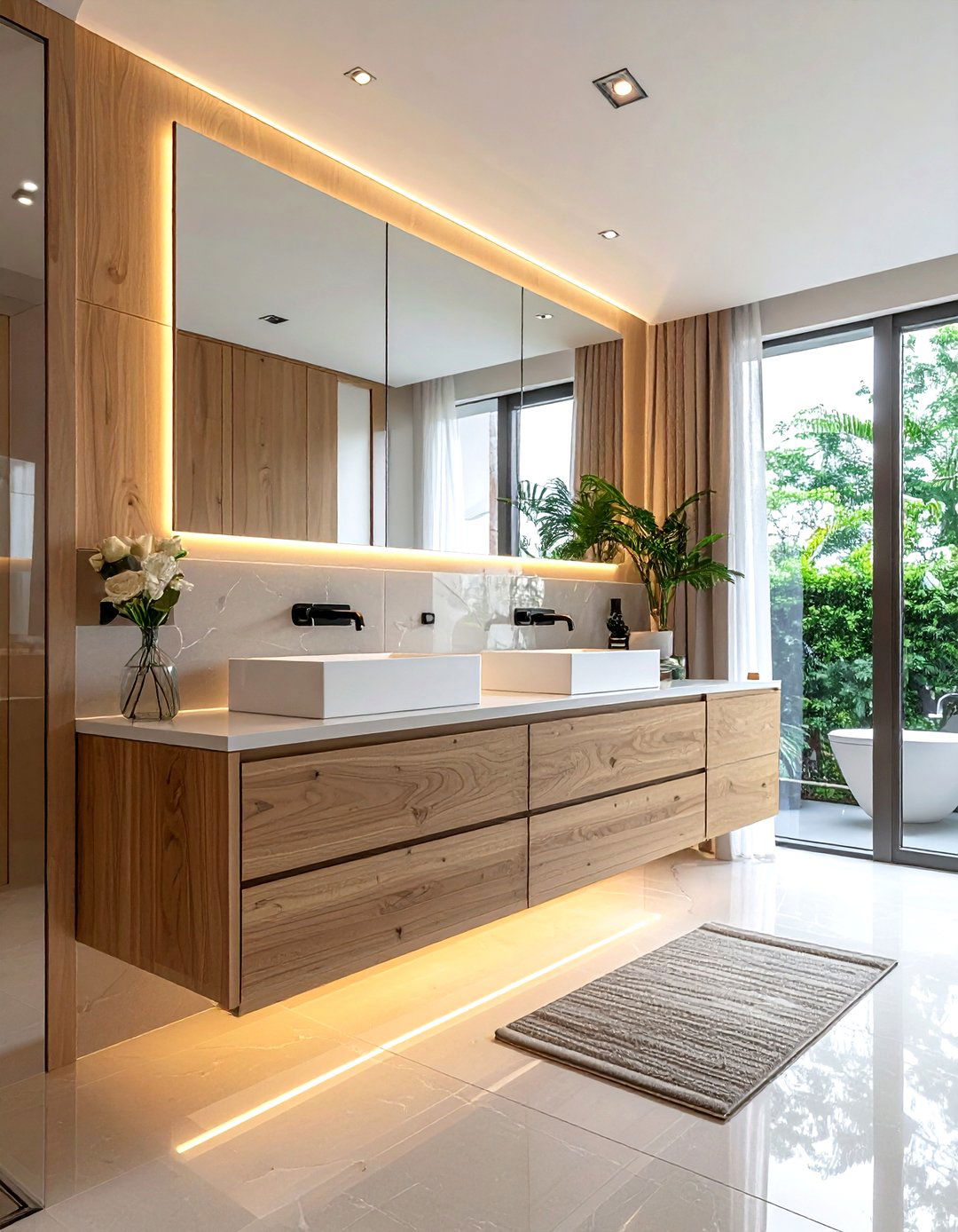 Floating vanity cabinet - 30 townhouse bathroom ideas