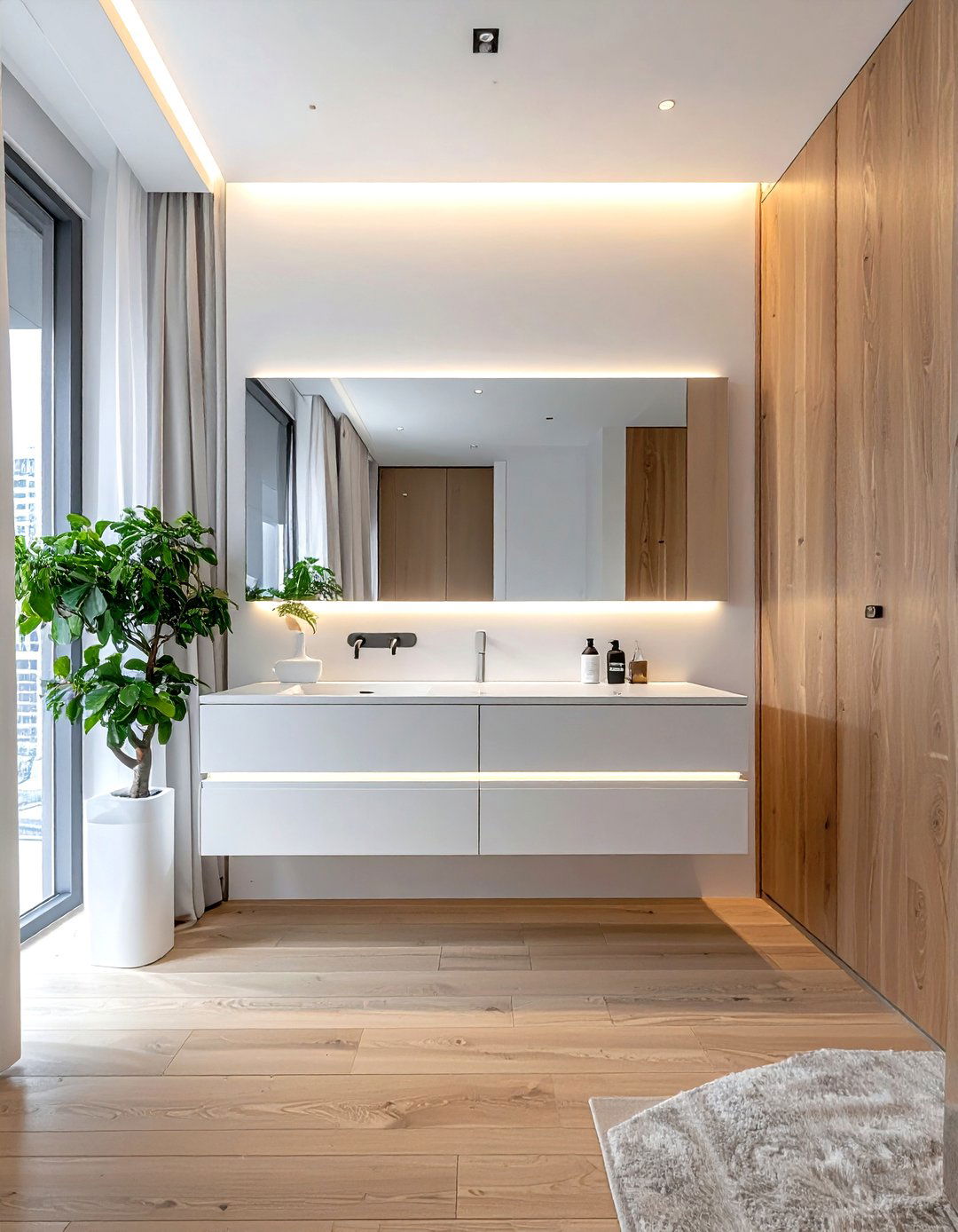 Floating vanity installation - 30 bathroom renovation before and after