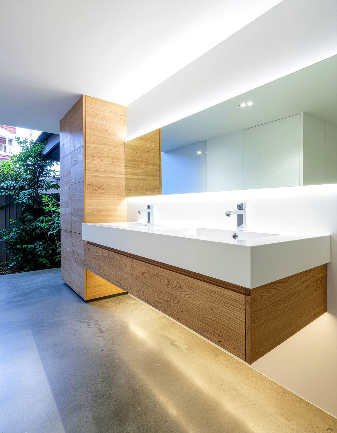 Floating vanity layout - 30 bathroom depth ideas