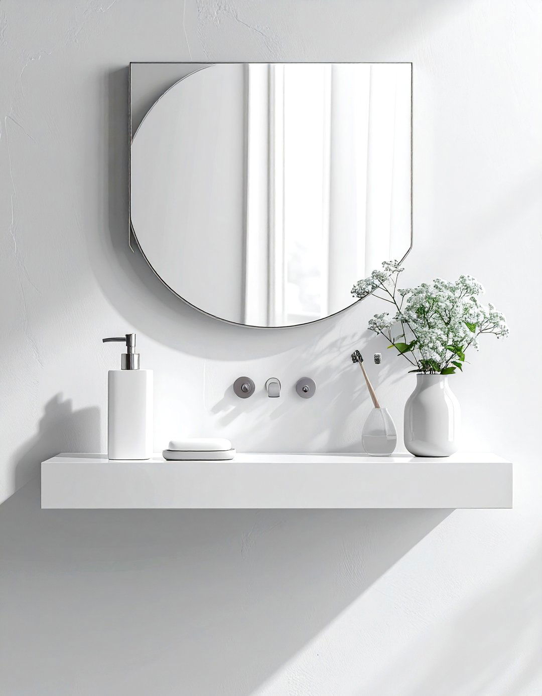 Floating vanity shelf - 30 bathroom storage hacks