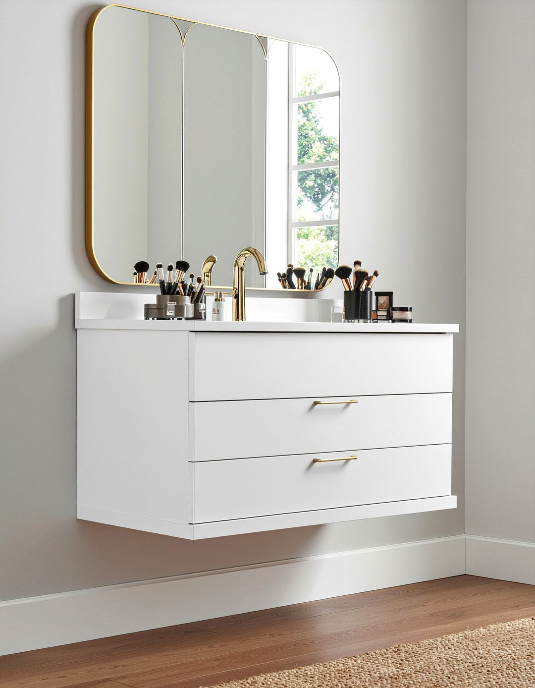 Floating vanity with drawers - 30 bedroom floating vanity ideas