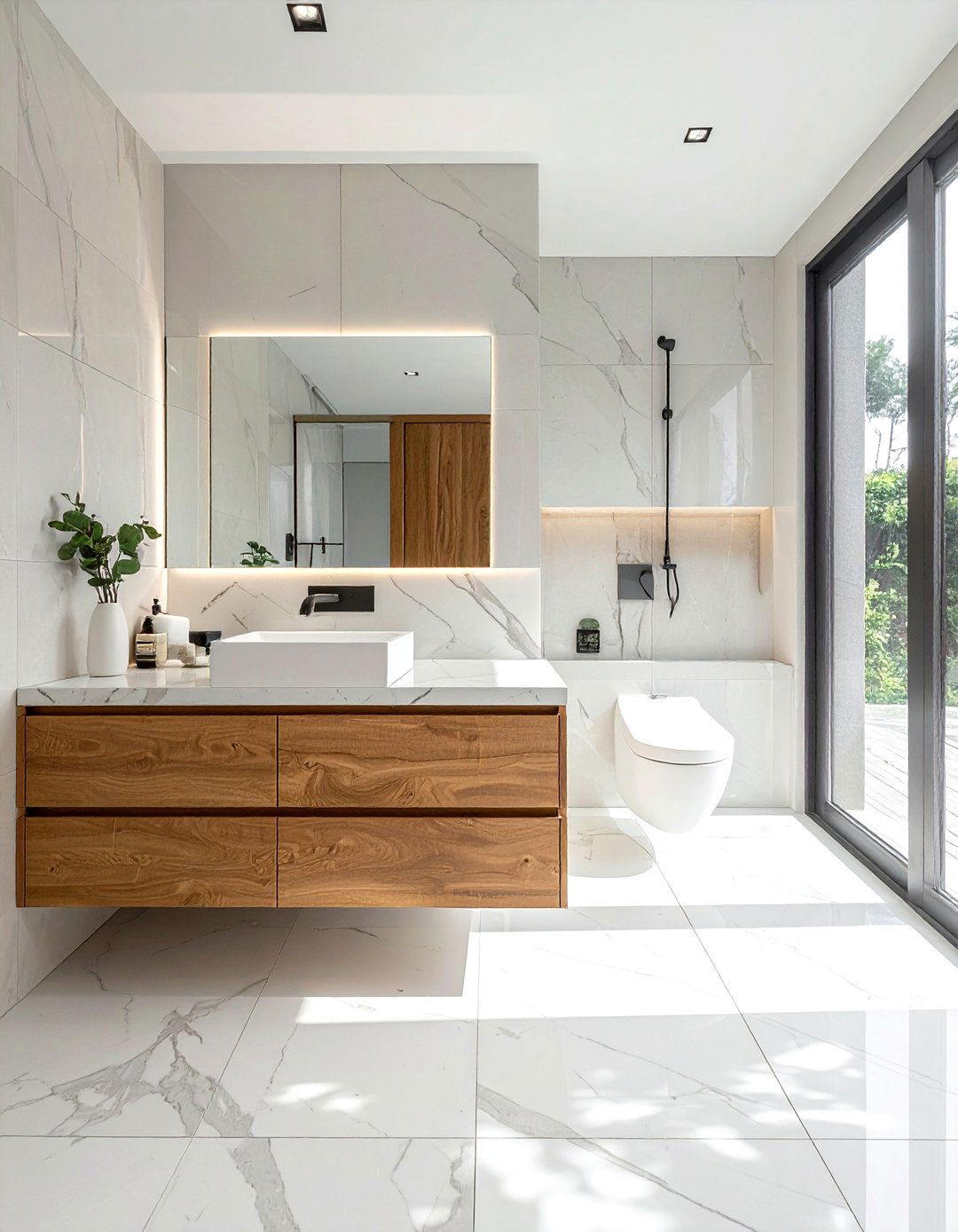 Floating vanity with quartz countertop - 30 floating vanity ideas