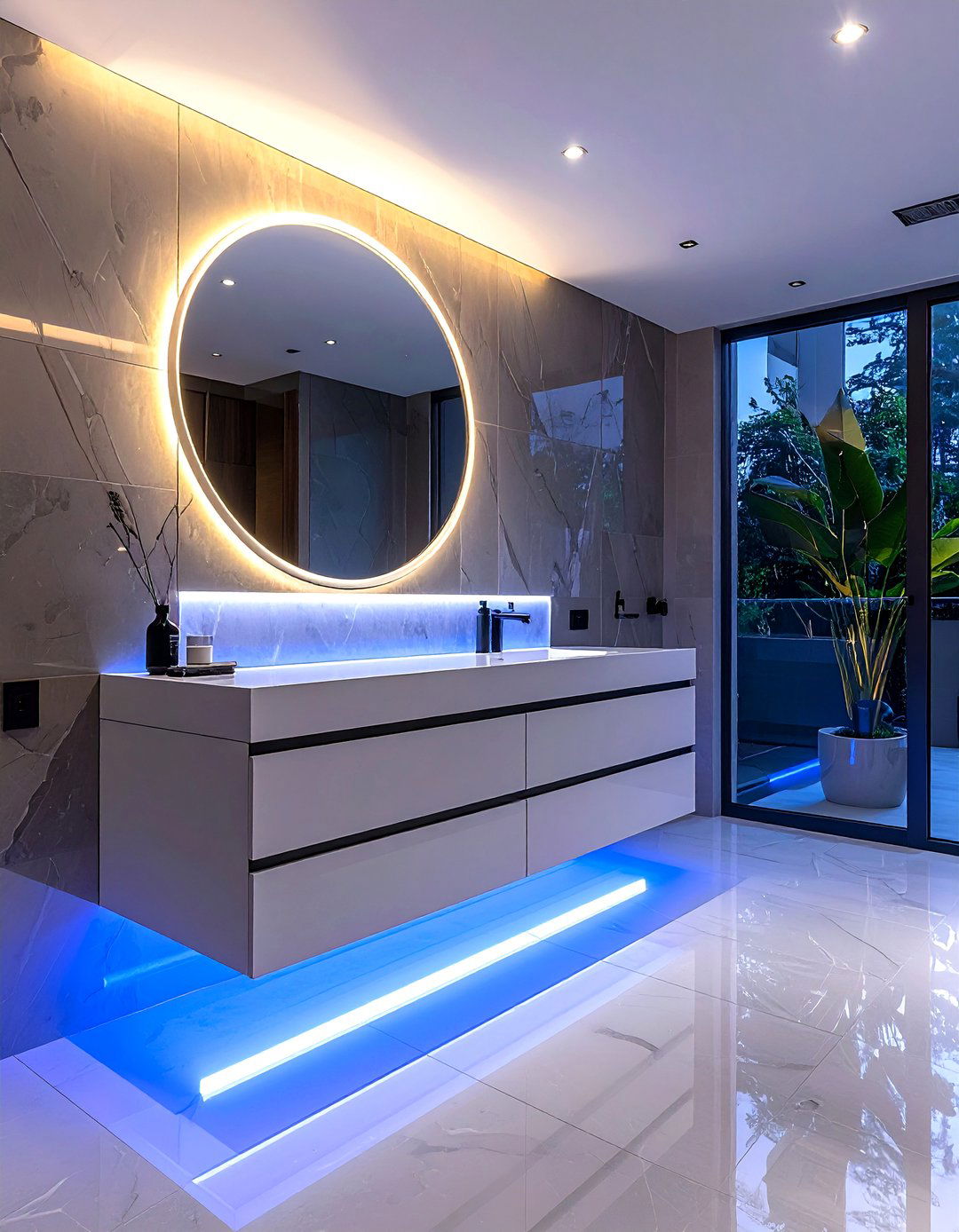 Floating vanity with under lighting - 30 floating vanity ideas