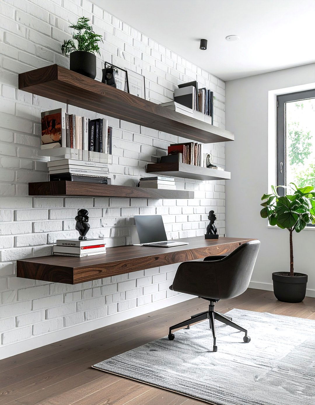 Floating wall shelves - 30 mid-century modern decor ideas