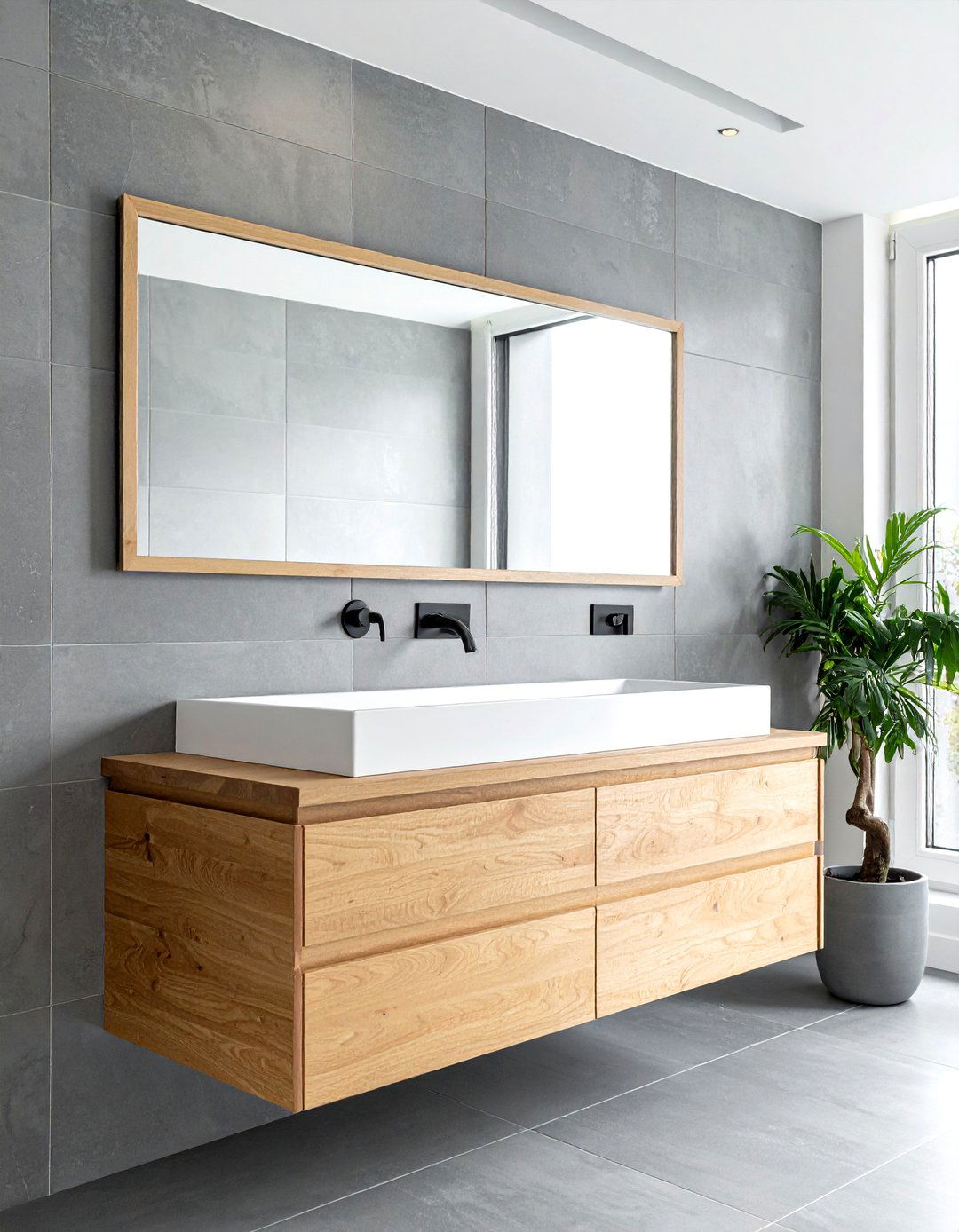 Floating wood bathroom vanity - 30 DIY bathroom vanity ideas