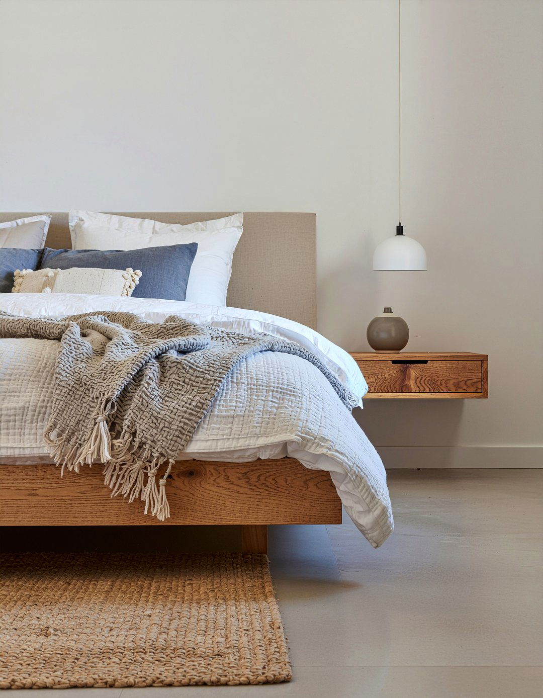 Floating wood nightstand - 30 bedroom narrow nightstands