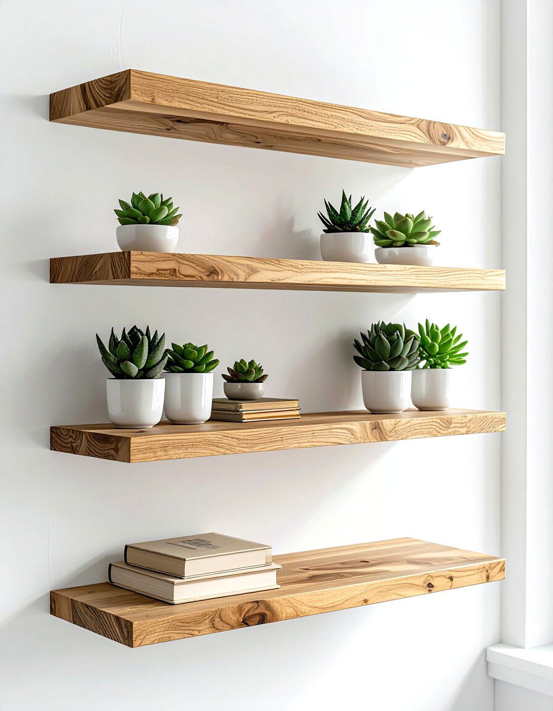 Floating wood shelf - 30 affordable decor ideas