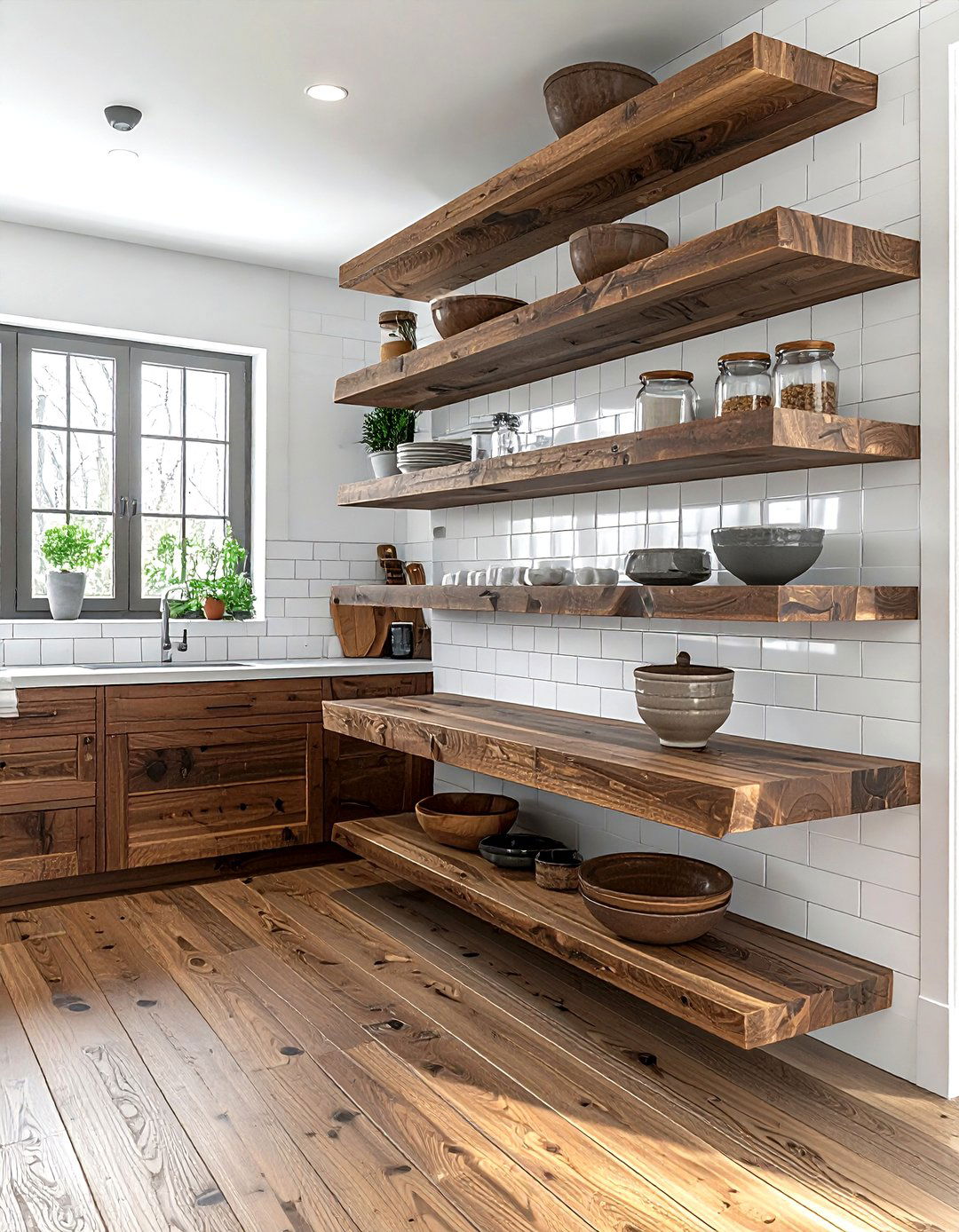 Floating wood shelves - 30 viral decor ideas