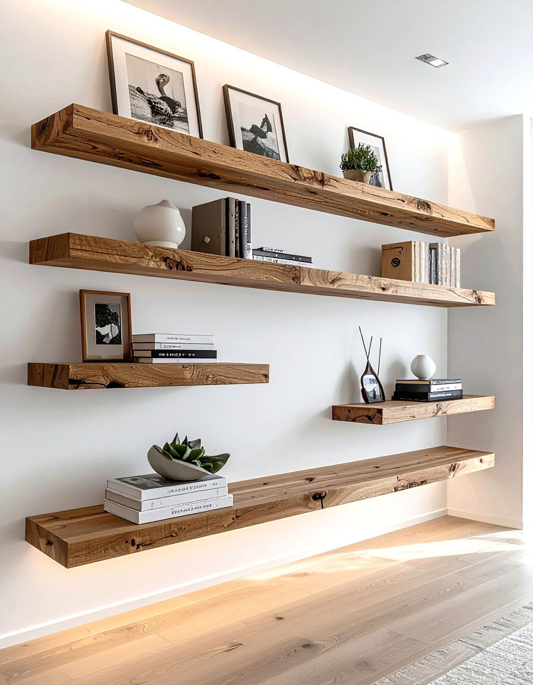 Floating wood shelves - 30 best home decor ideas