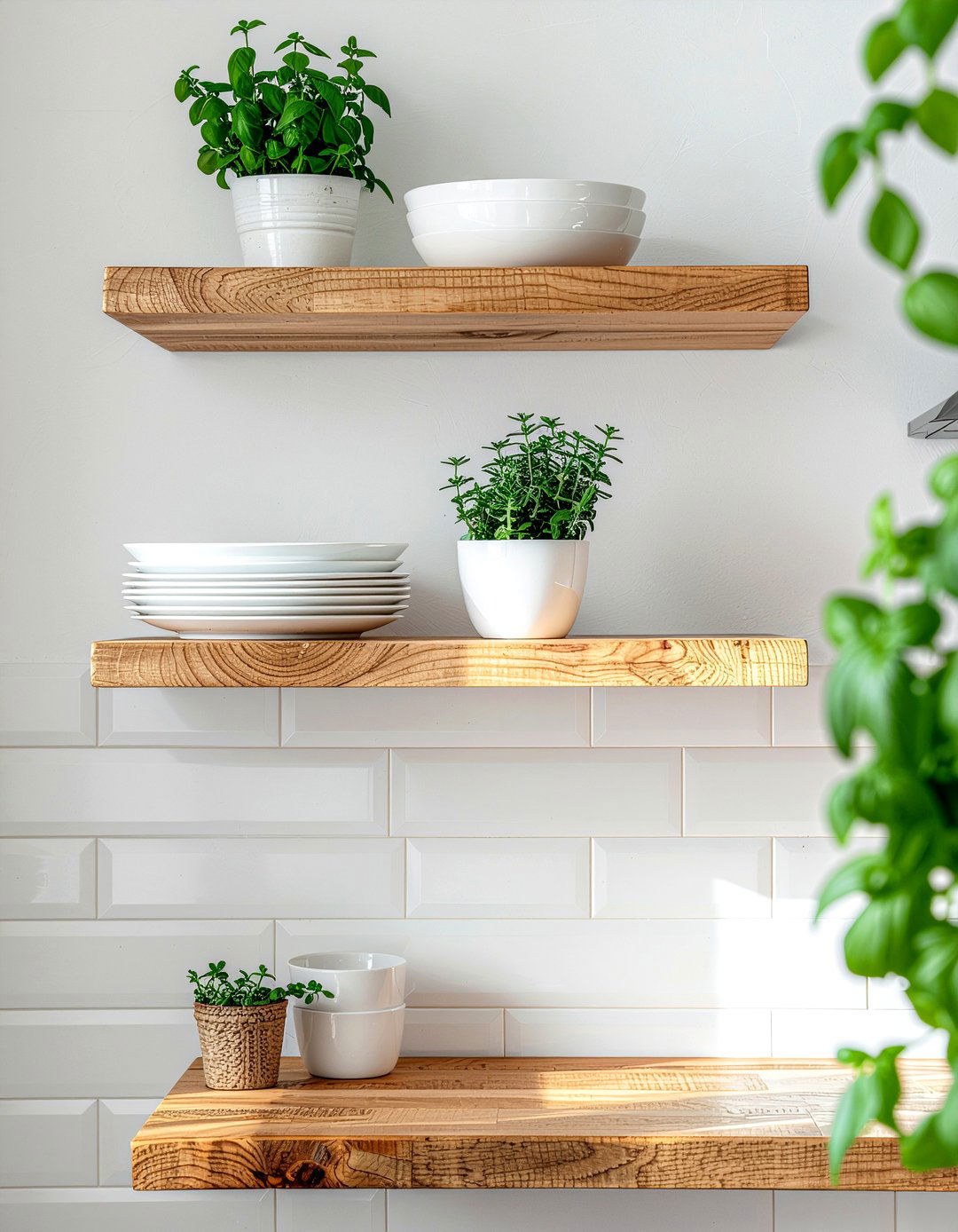 Floating wood shelves - 30 essential decor ideas