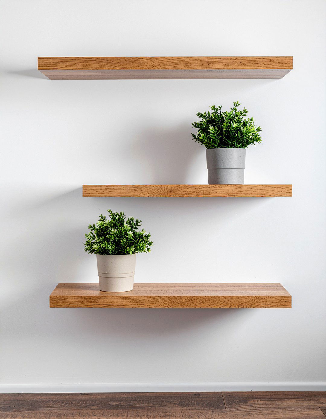 Floating wood shelves - 30 Japanese bedroom ideas