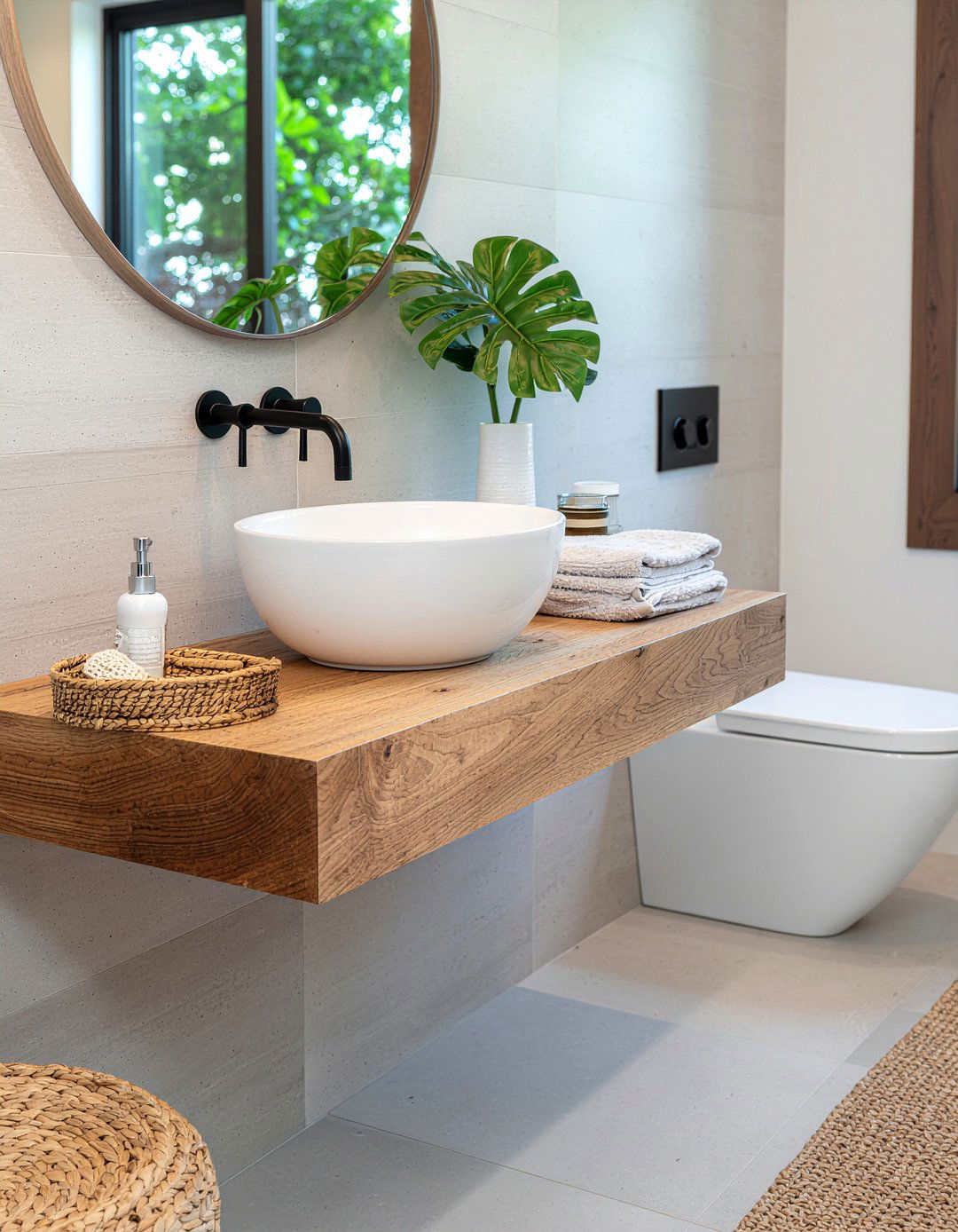 Floating wood vanity - 30 modern take on classic bathroom ideas