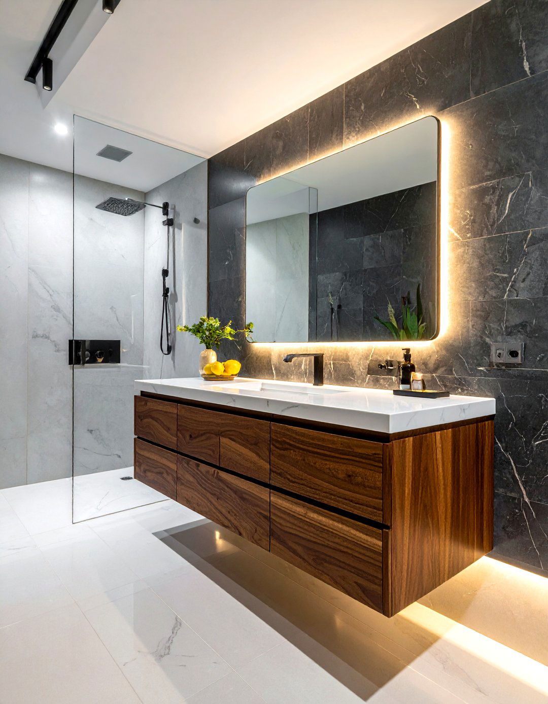 Floating wood vanity - 30 bathroom vanity cabinet ideas