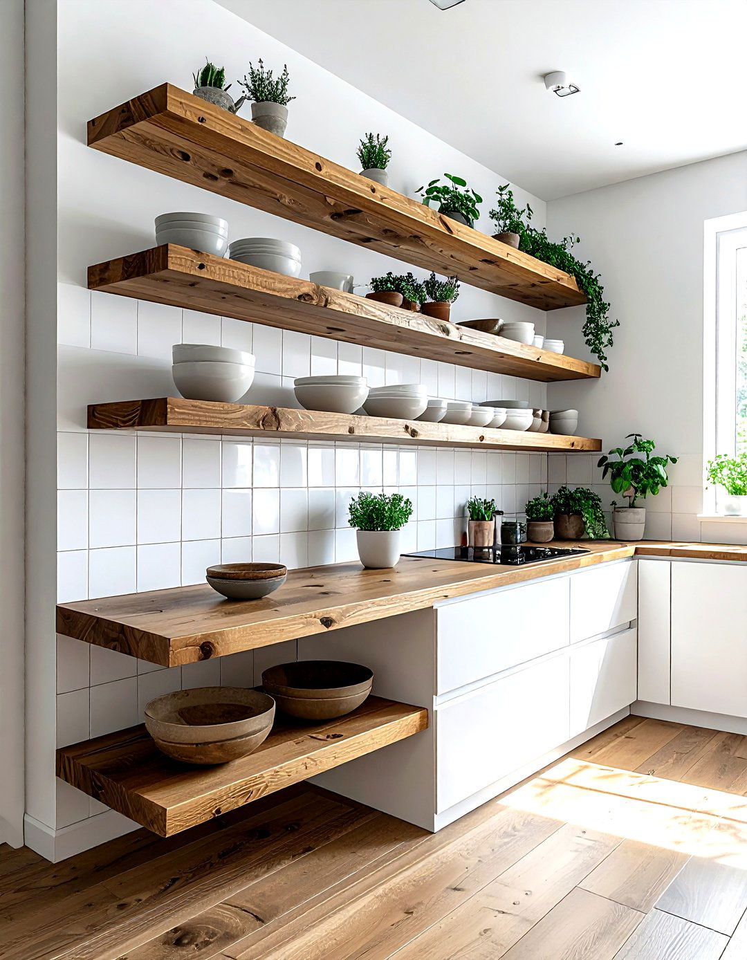 Floating wooden shelves - 30 decor glow-up ideas