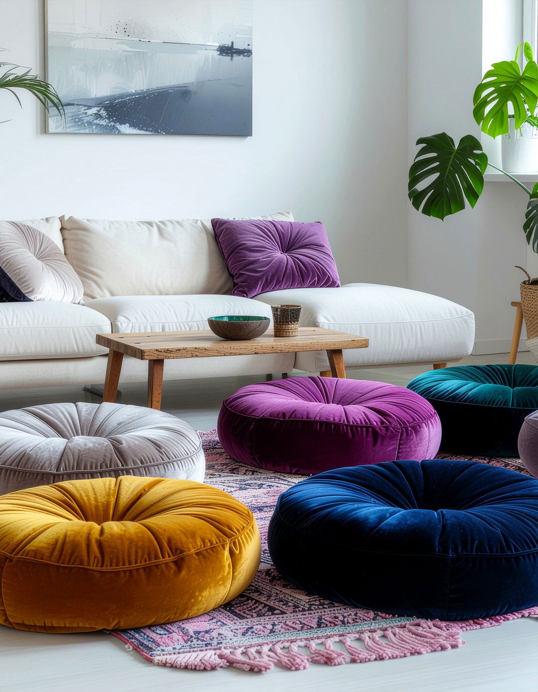 Floor Cushion Seating - 30 no damage living room ideas