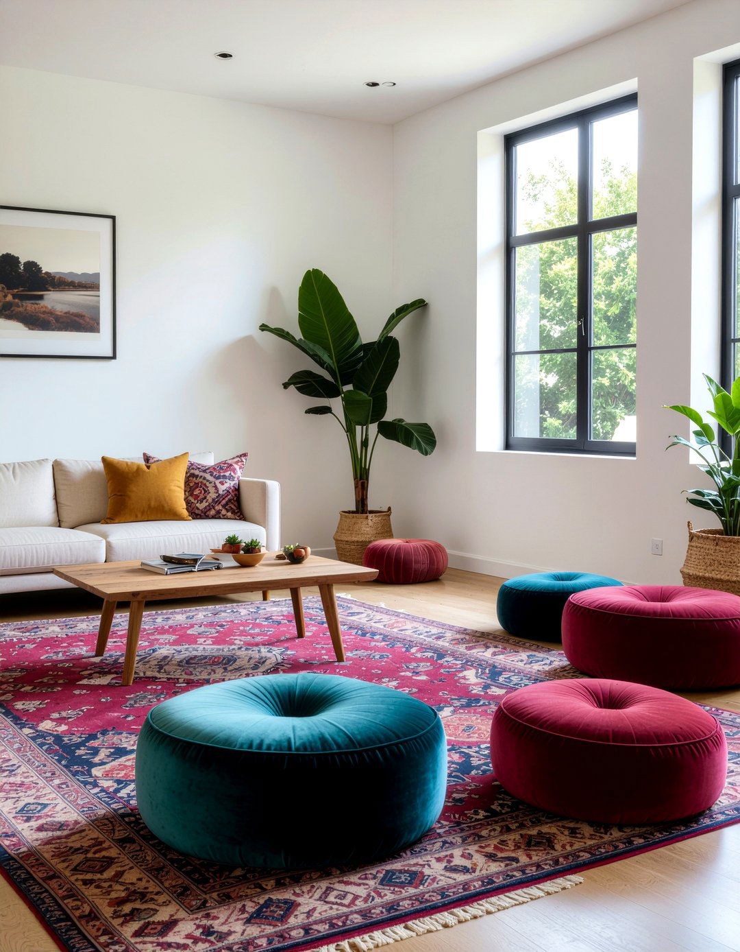 Floor Pillow Seating Area - 30 living room conversation area ideas