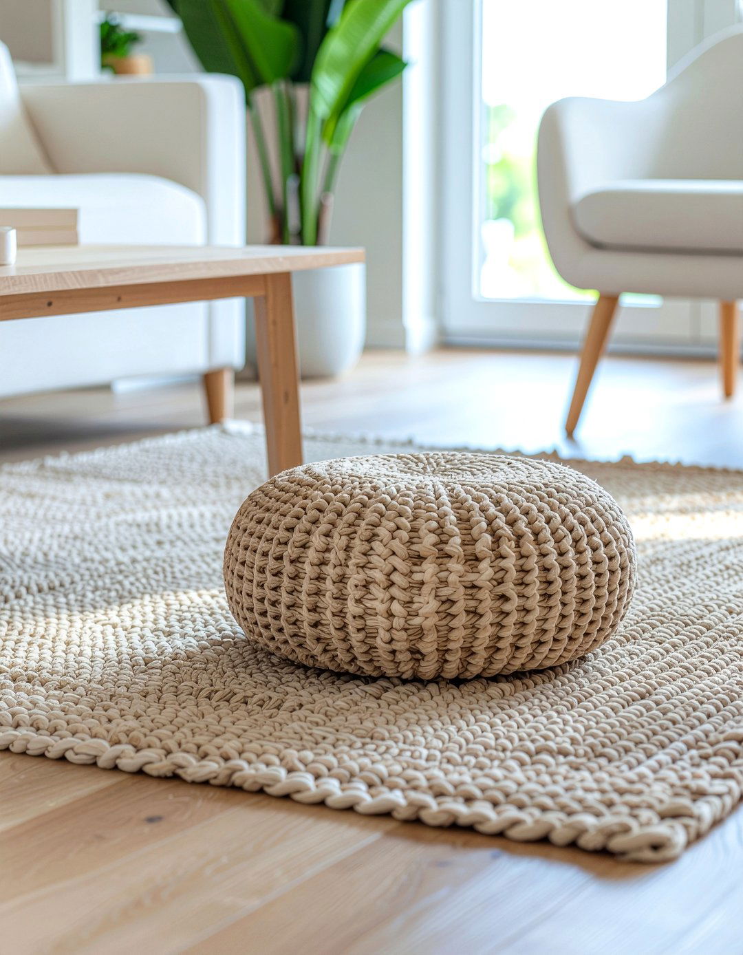 Floor Pouf - 30 living room minimalist furniture ideas