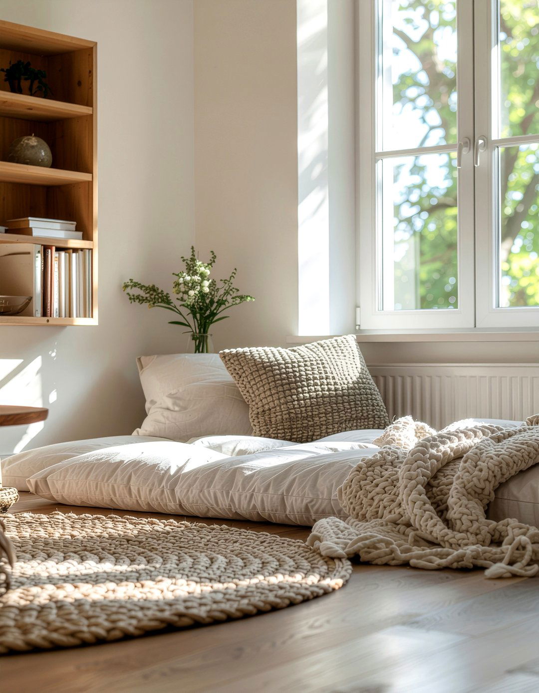 Floor Reading Nook - 30 living room floor seating ideas