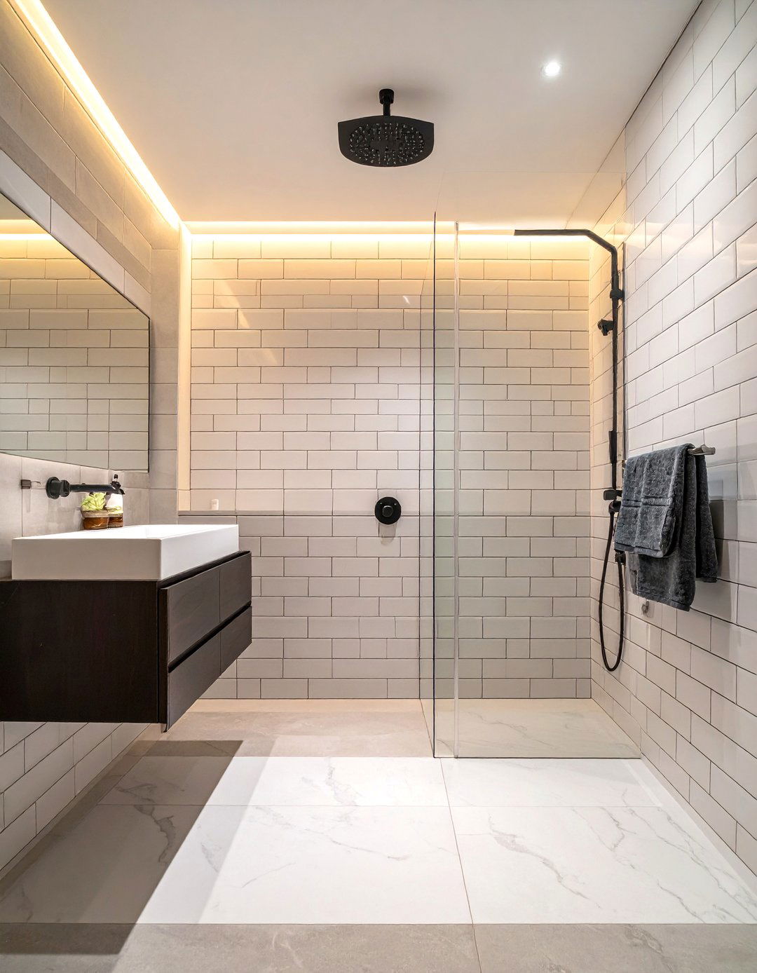 Floor To Ceiling Beveled Subway Tile - 30 beveled subway tile bathroom ideas