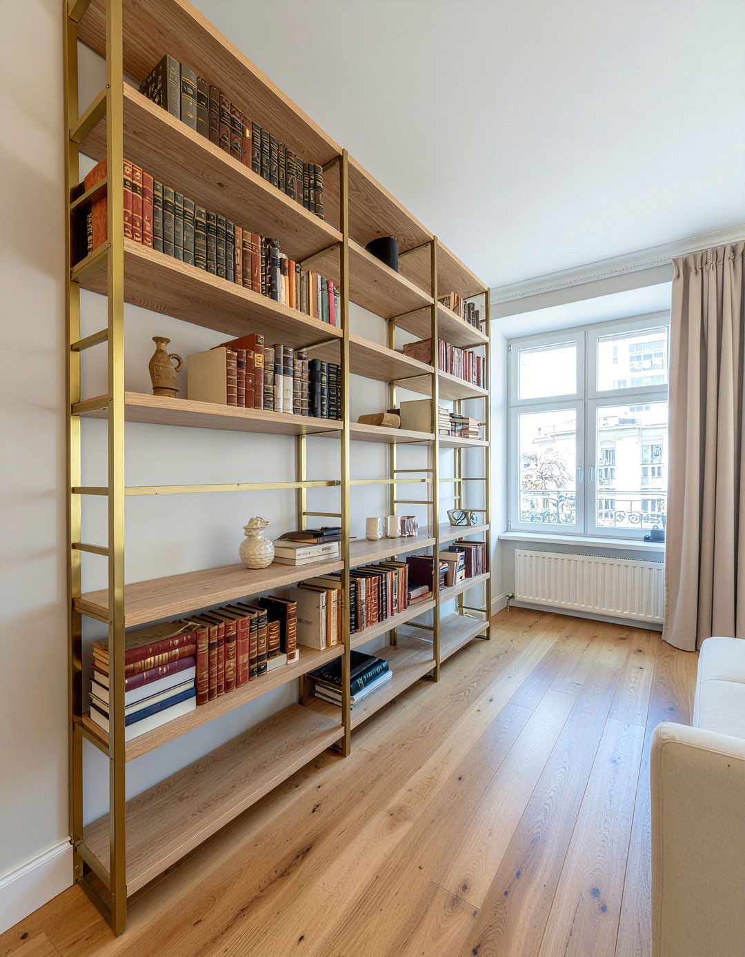 Floor To Ceiling Bookshelf - 30 light academia living room ideas