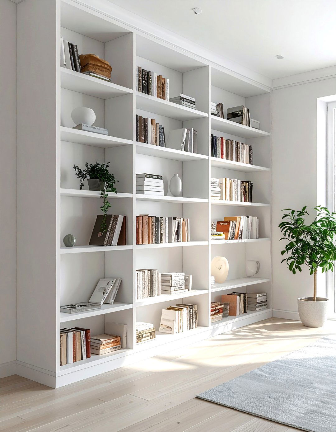 Floor To Ceiling Bookshelf - 30 Scandinavian home decor ideas