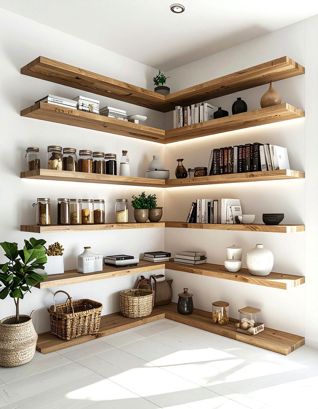Floor To Ceiling Corner Shelves - 30 kitchen corner shelving ideas