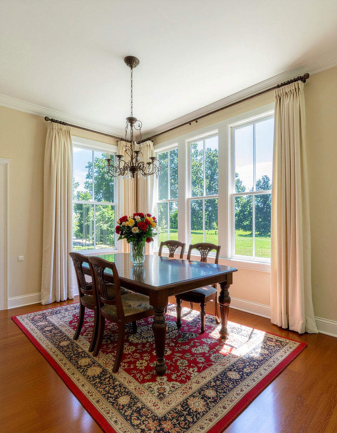 Floor To Ceiling Curtains - 30 heritage home dining room ideas