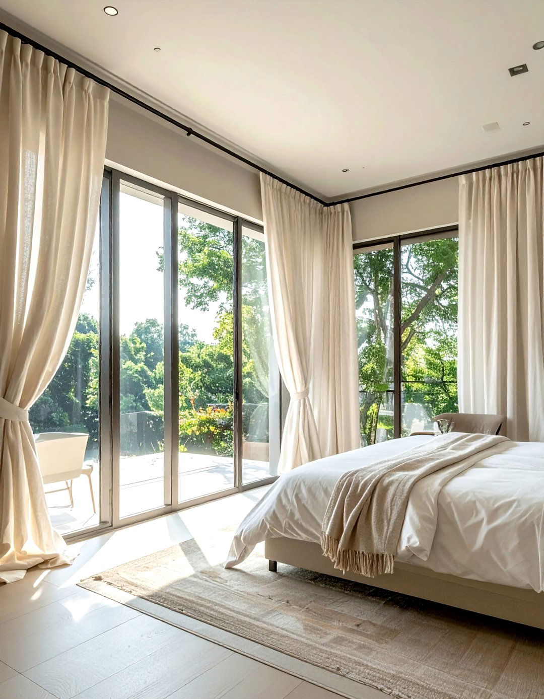 Floor To Ceiling Curtains - 30 small bedroom ideas
