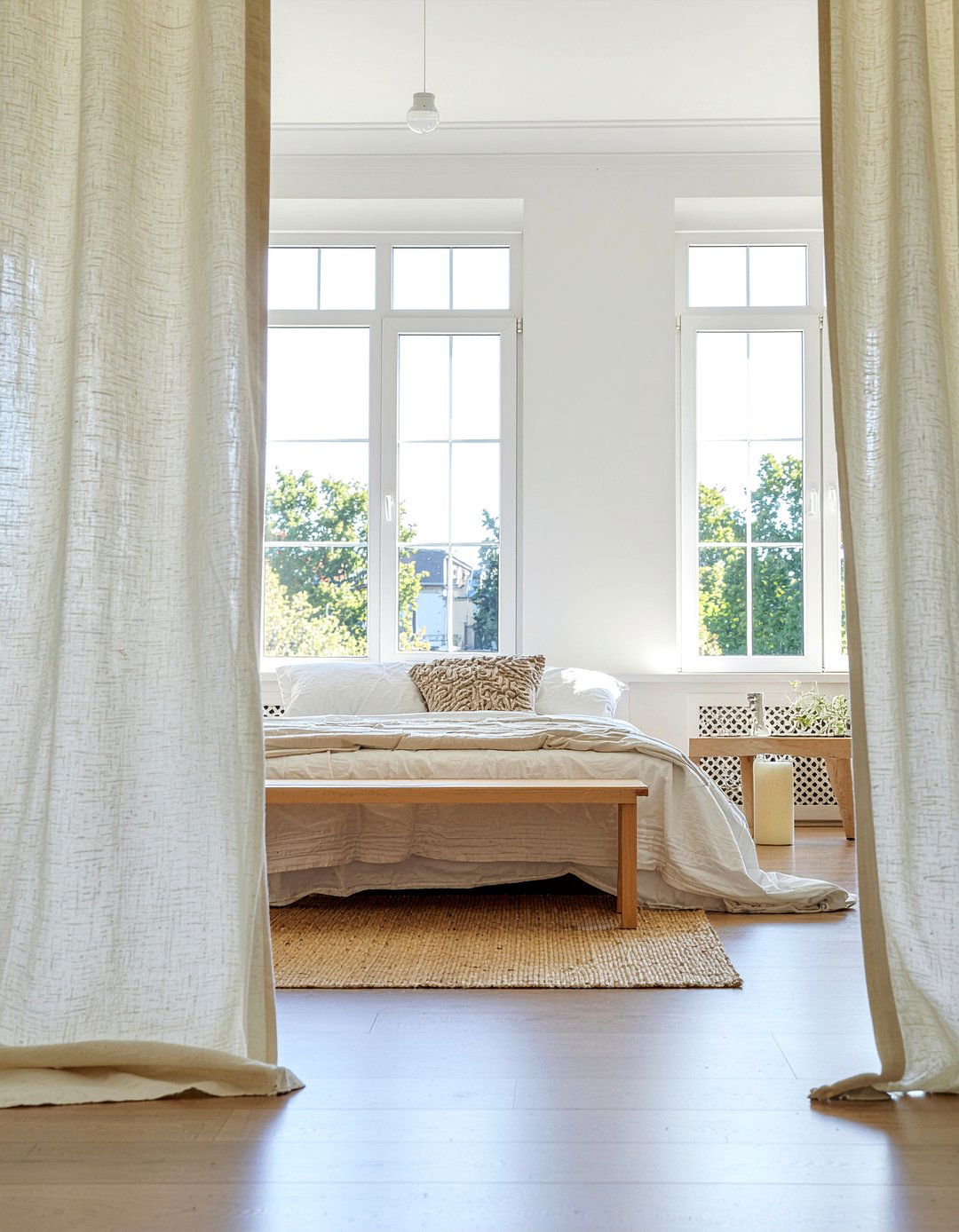 Floor To Ceiling Curtains - 30 bedroom small space solutions