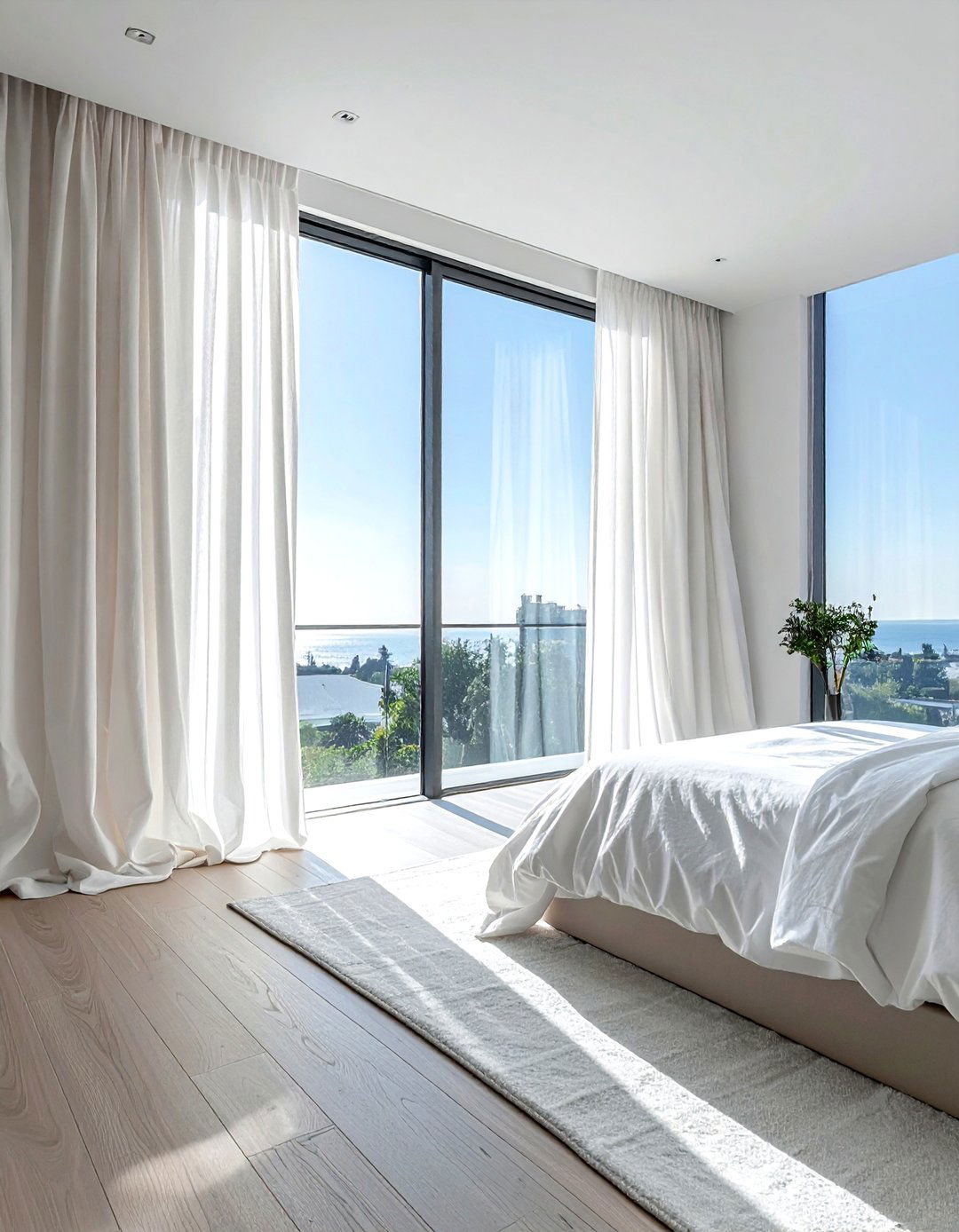 Floor To Ceiling Curtains - 30 compact bedroom ideas