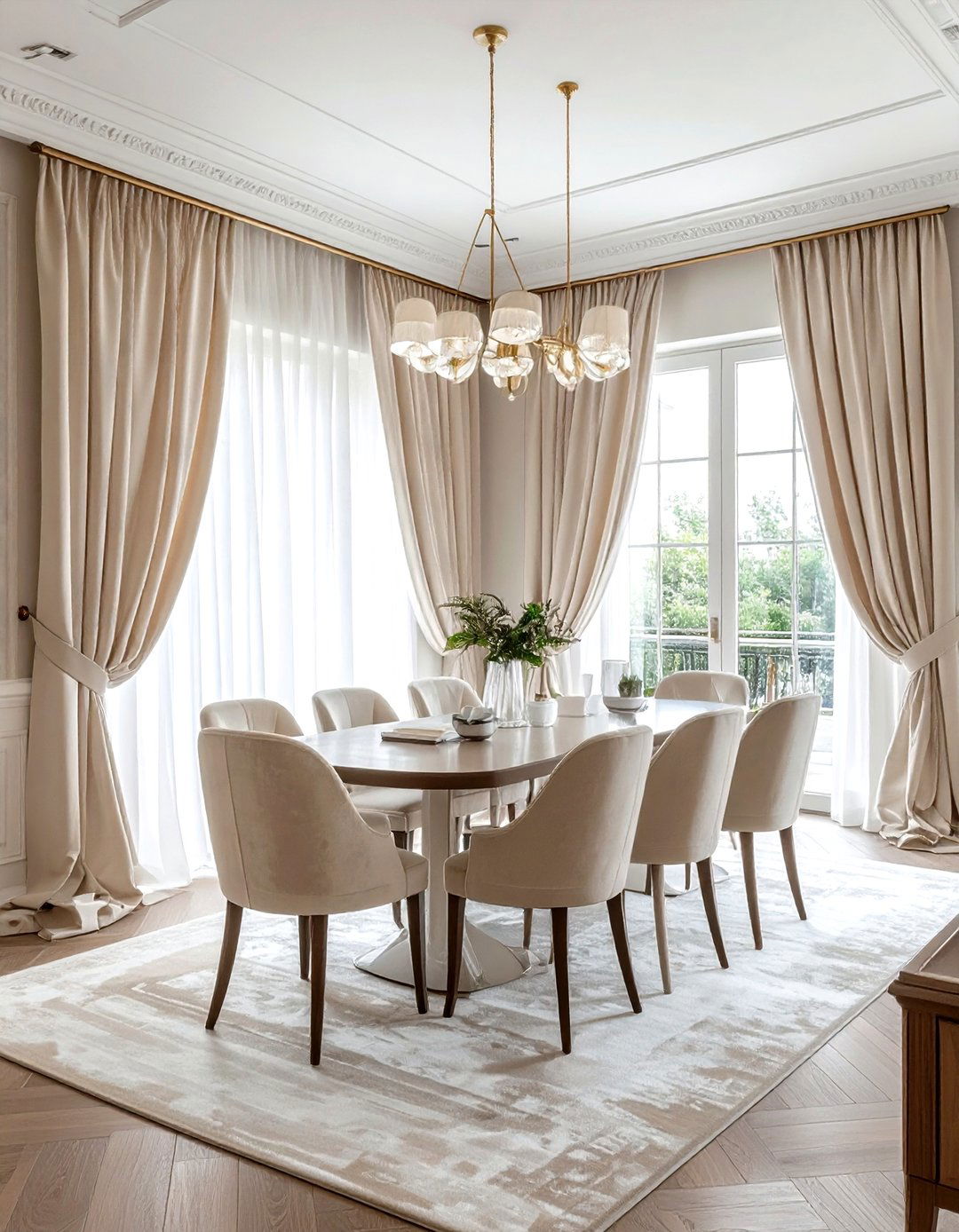 Floor To Ceiling Drapes - 30 château dining room ideas