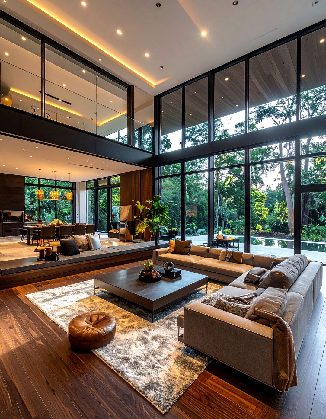 Floor To Ceiling Glass - 30 living room patio doors