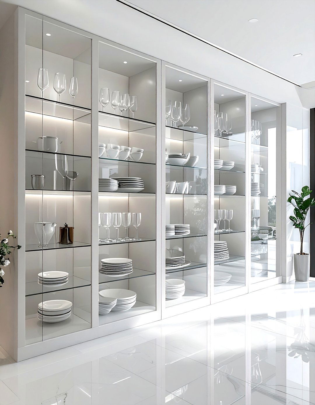 Floor To Ceiling Glass Cabinets - 30 kitchen glass door ideas