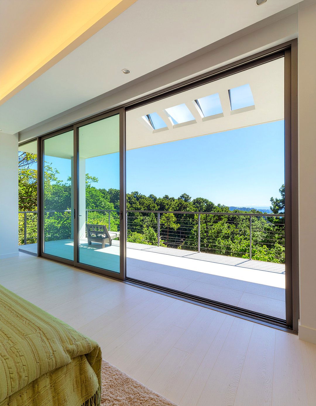 Floor To Ceiling Glass Doors - 30 bedroom with balcony ideas