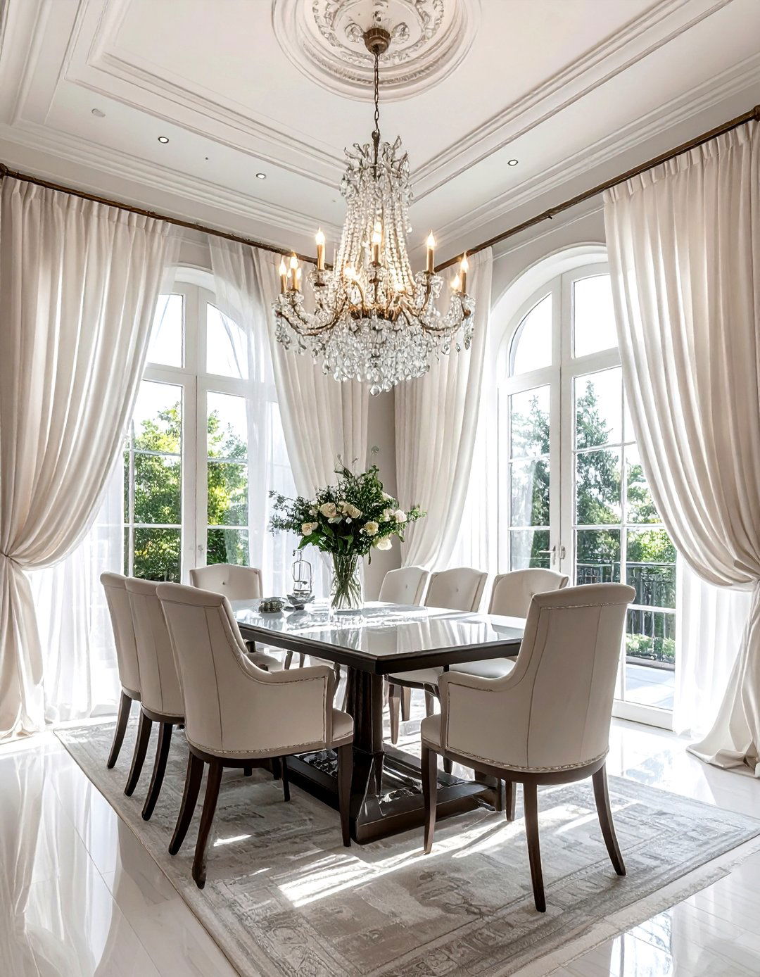 Floor To Ceiling Linen Curtains Dining Room - 30 linen curtain dining room ideas