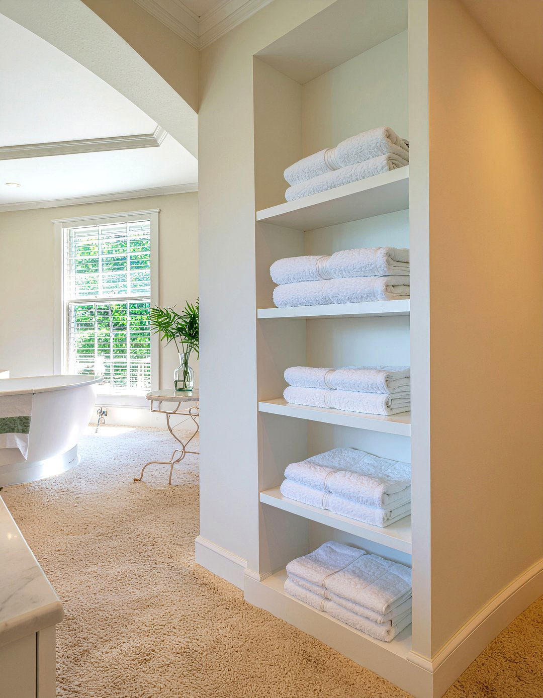 Floor To Ceiling Niche - 30 bathroom recessed shelf ideas