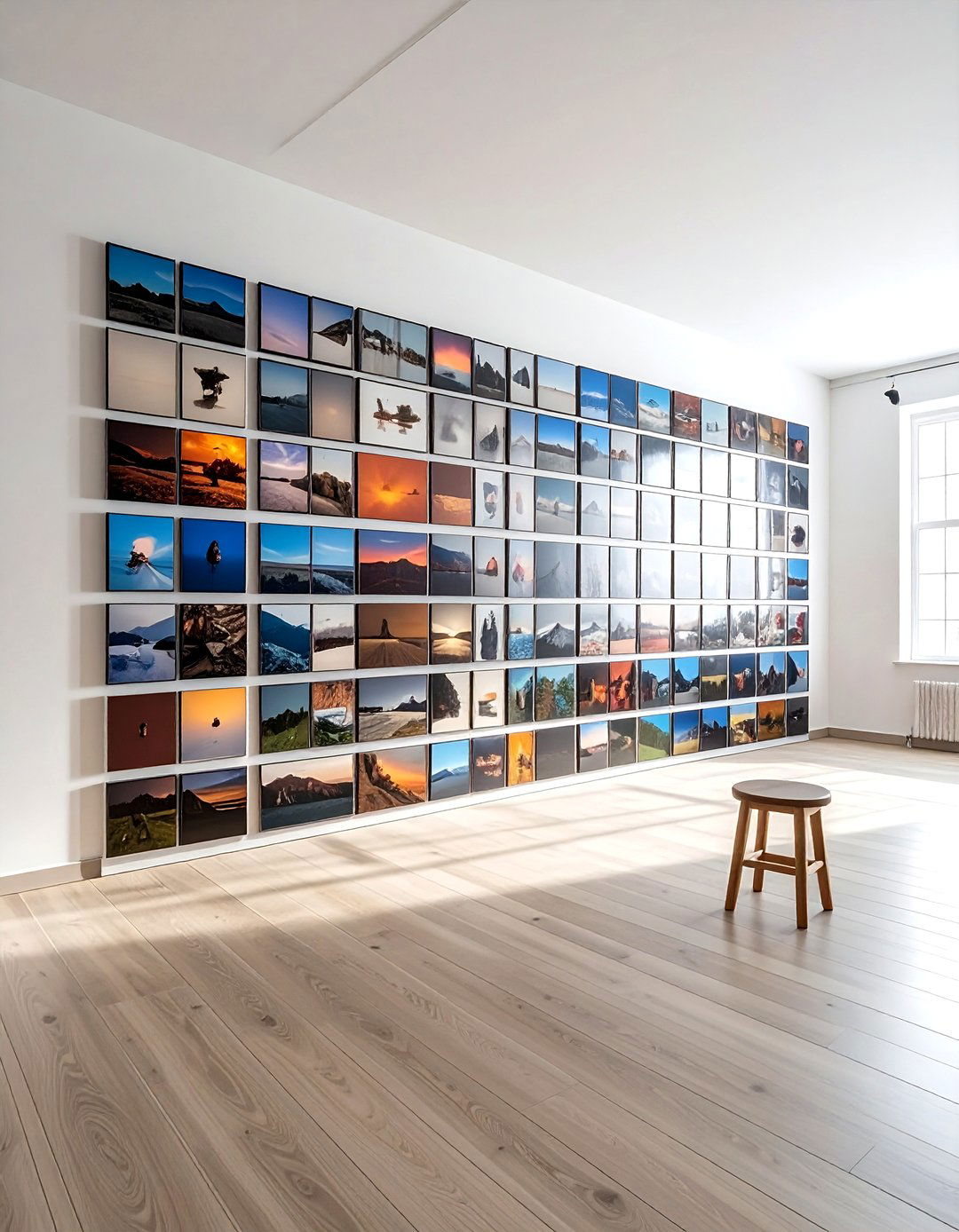 Floor To Ceiling Photo Wall - 30 photo display ideas