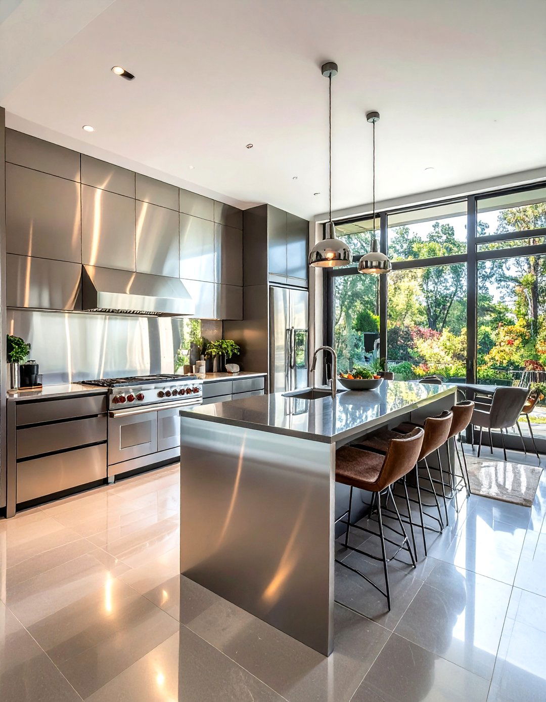 Floor To Ceiling Stainless Steel - 30 stainless steel backsplash kitchen ideas