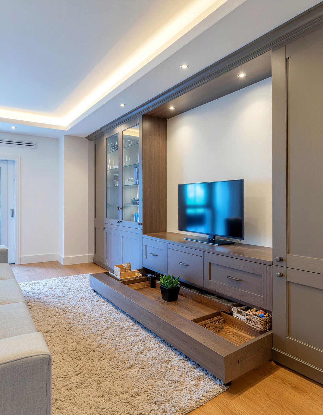 Floor To Ceiling Storage Units - 30 living room entertainment wall ideas