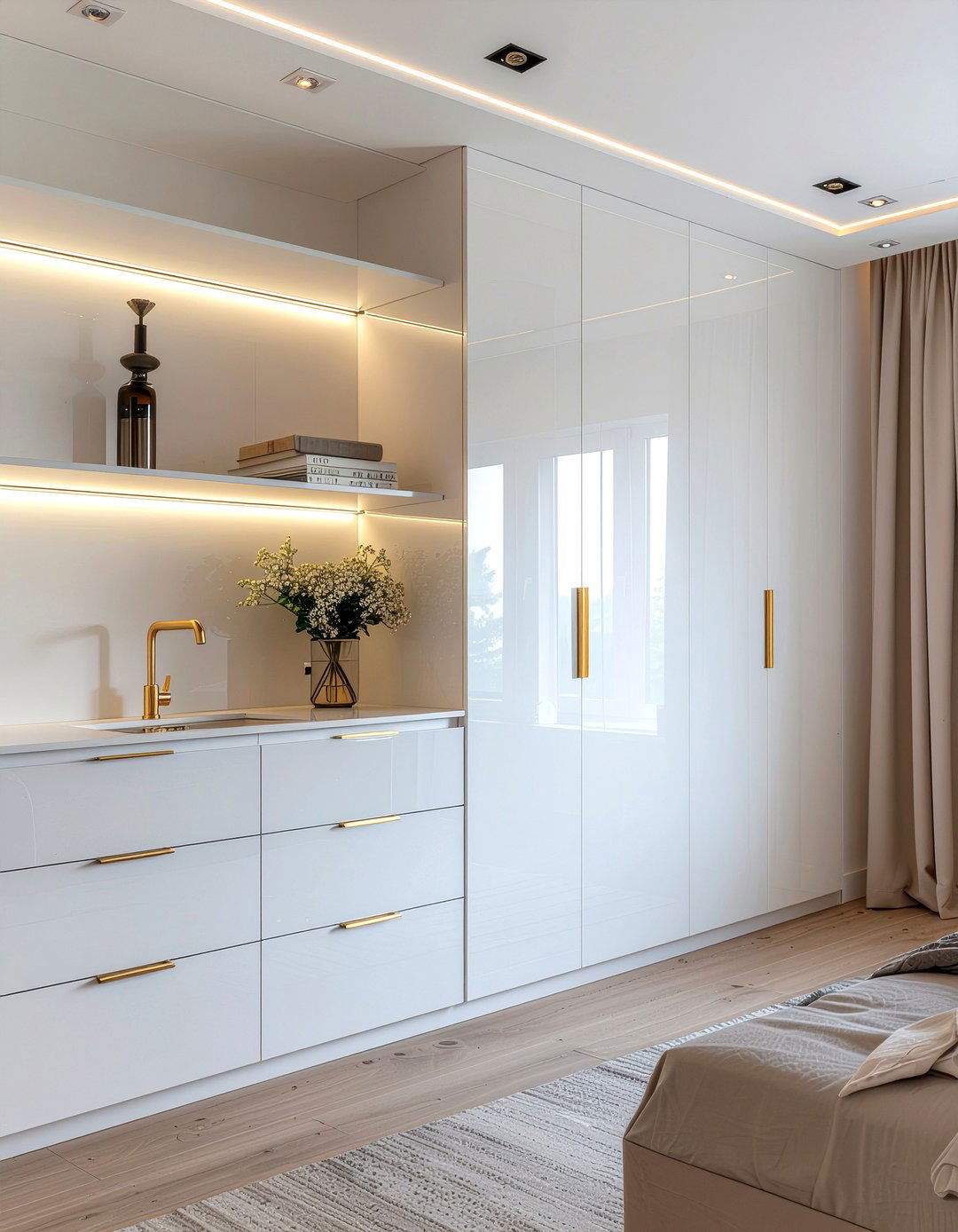 Floor To Ceiling Wardrobe - 30 bedroom vertical storage ideas