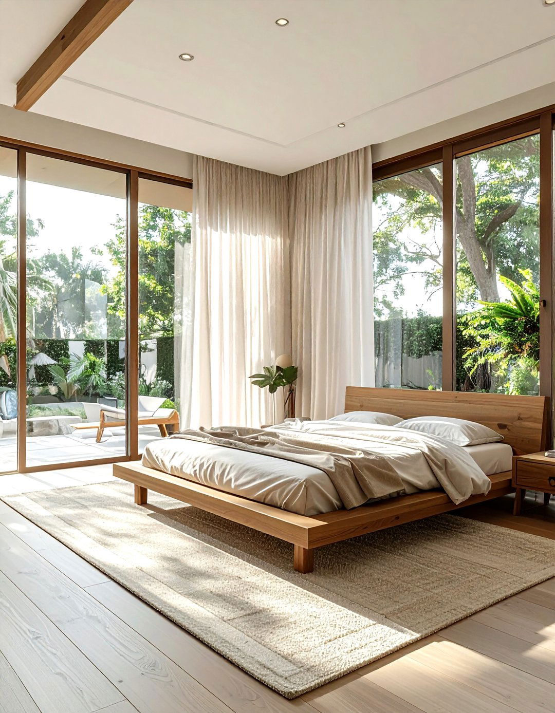Floor To Ceiling Windows - 30 mid-century modern bedroom ideas